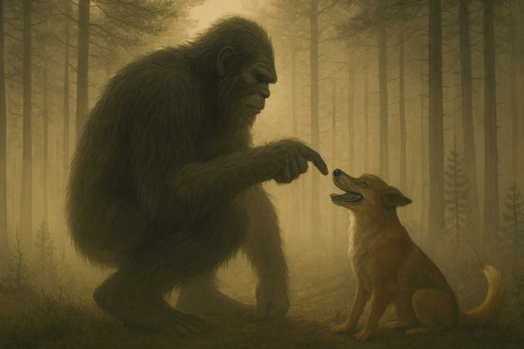 Bigfoot Finger Boop sticker collection featuring dog and cat silhouettes on vinyl