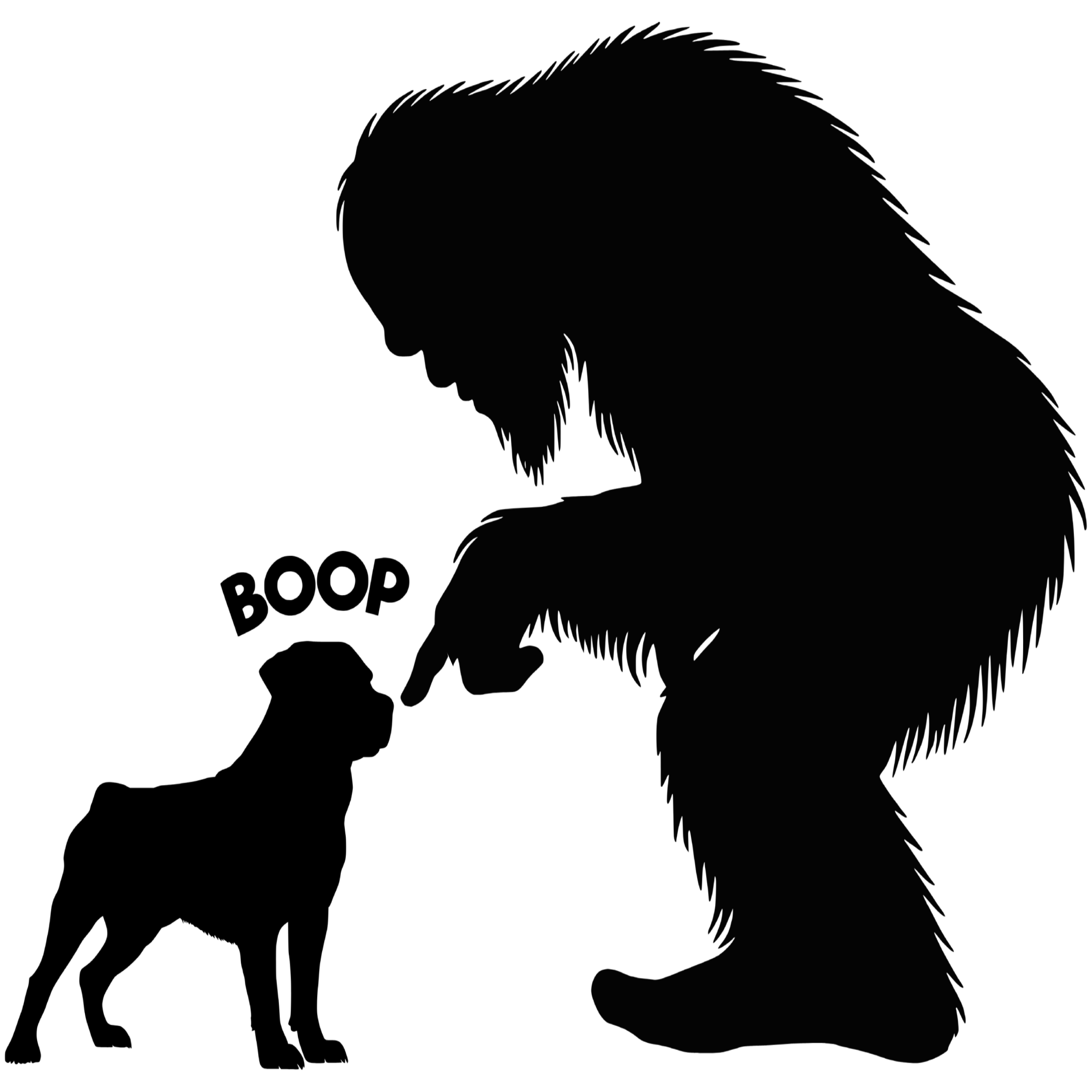 Rottweiler Nose Boop Bigfoot Sticker