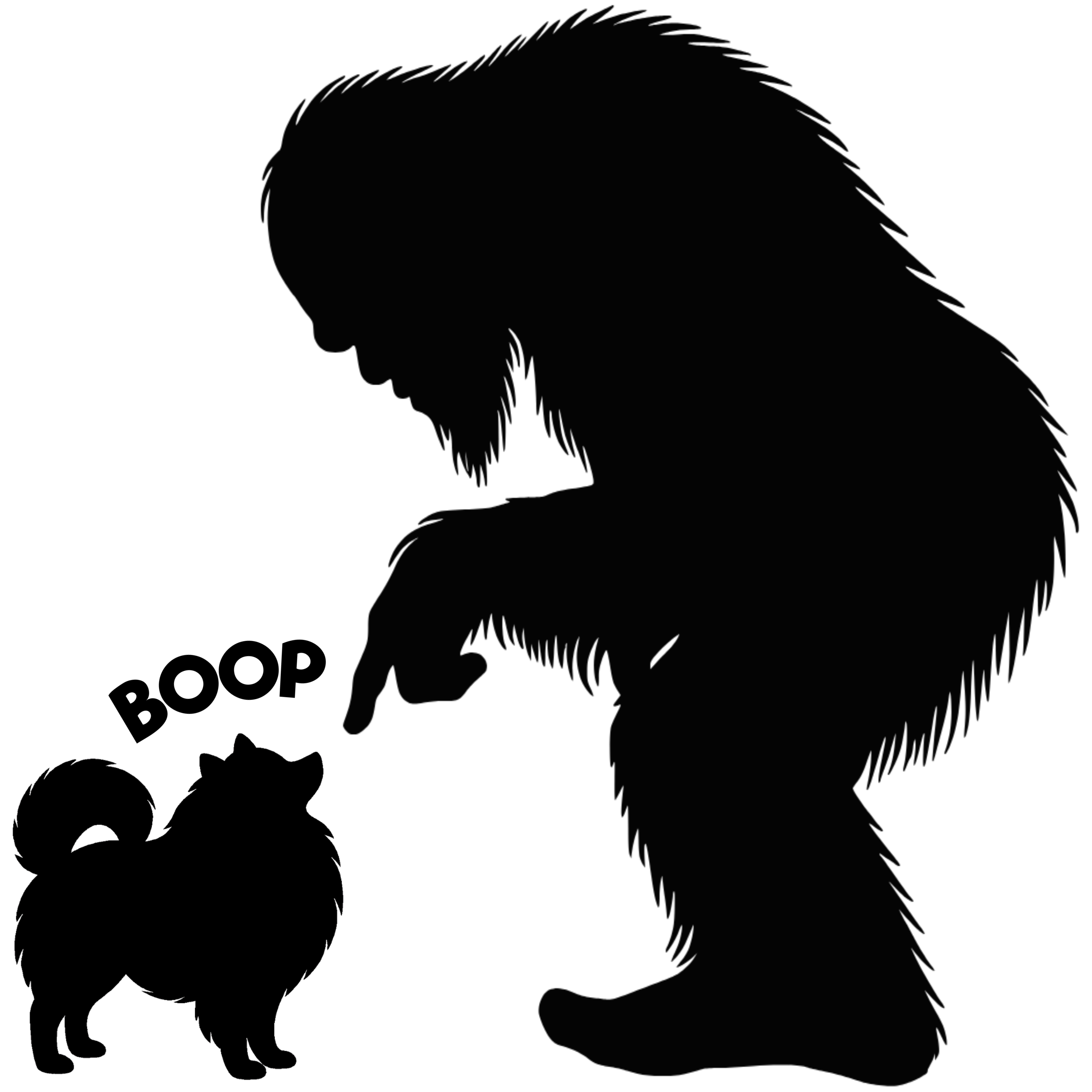 Pomeranian Nose Boop Bigfoot Sticker