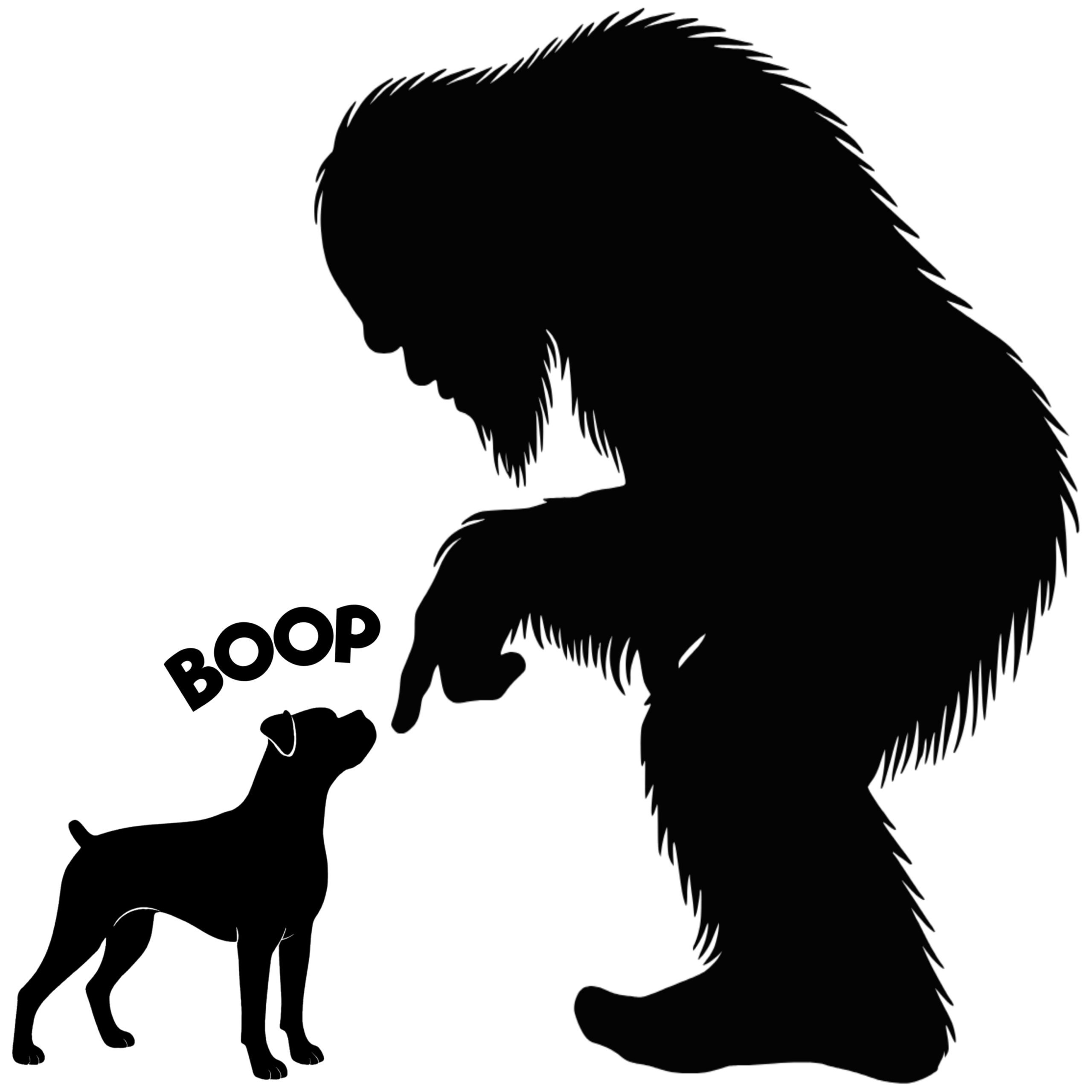Boxer Dog Nose Boop Bigfoot Sticker