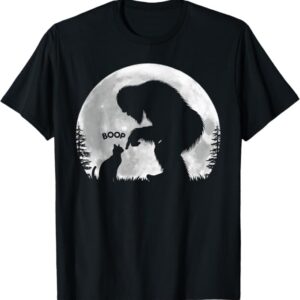 Sasquatch Cat T-Shirt with hand boop nose design, full moon, and playful Bigfoot humor illustration
