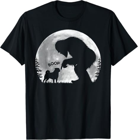 Pug Boop Nose Bigfoot Pug Moon T-Shirt