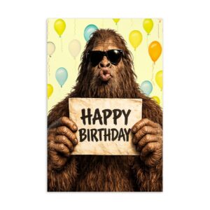 Funny Happy Birthday Bigfoot Postcard