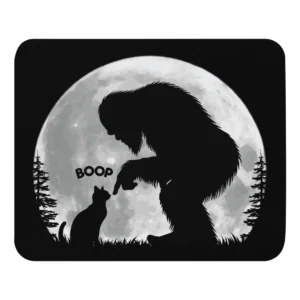 Bigfoot Cat Full Moon Boop Mouse Pad