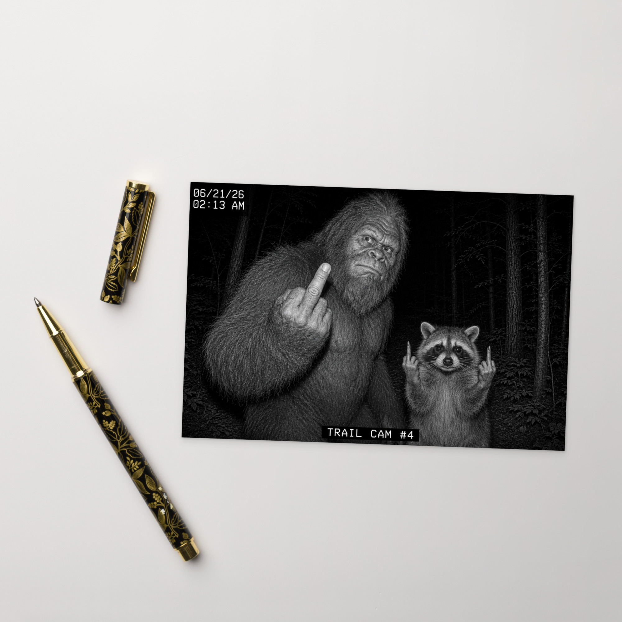 Bigfoot's Accomplice Trail Cam Postcard - Image 3